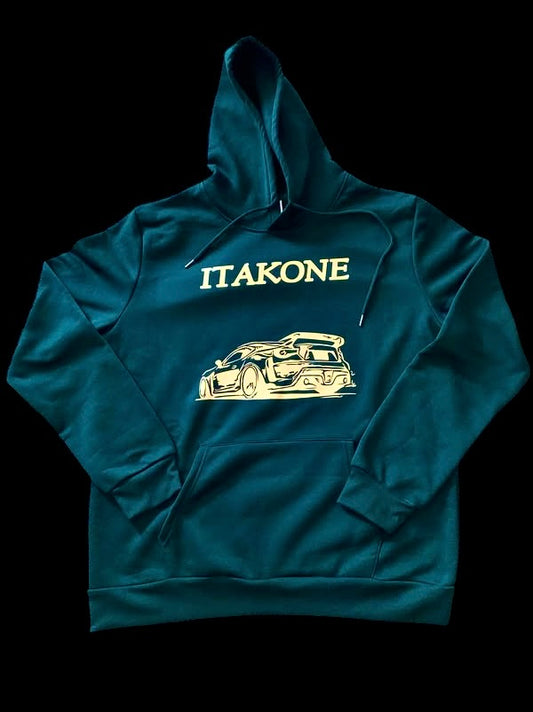 Dark Green & Gold JDM Car Hoodie